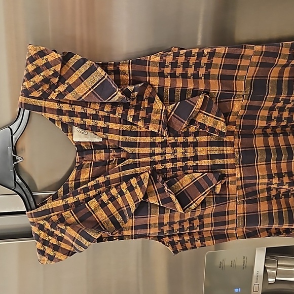 💕ACE & JIG💕 Magdalena Reversible Dress ~ St. Honore Gold Plaid Medium M NWOT - Picture 10 of 14